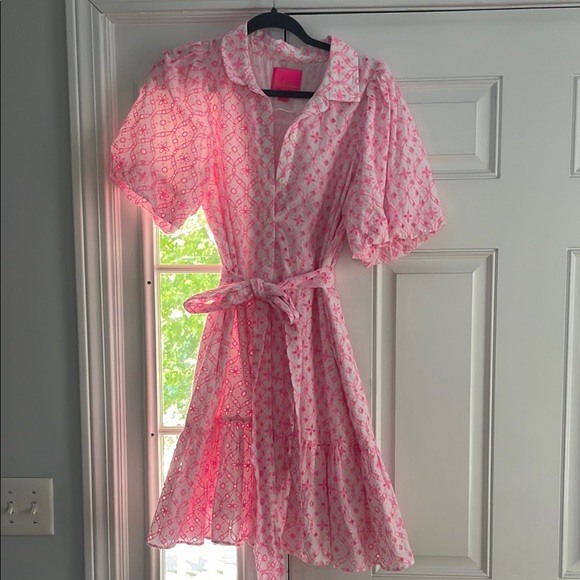Lilly Pulitzer Cartley Eyelet Shirt Dress Size 6 - Picture 3 of 7